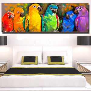 Aquarelle perroquets colorés - 2