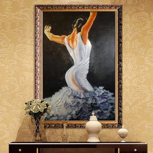 Tableau ; Danseuse de flamenco espagnole peinte à la main