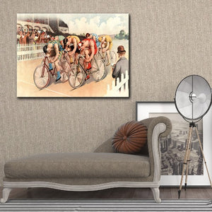 Aquarelle vintage Cyclistes - 0
