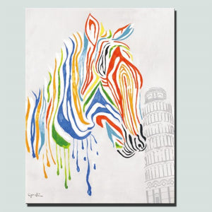 Tableau Tête de cheval colorée