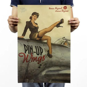Affiche retro pin up wings - 0