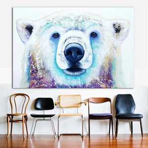 tableau ours blanc en couleurs
