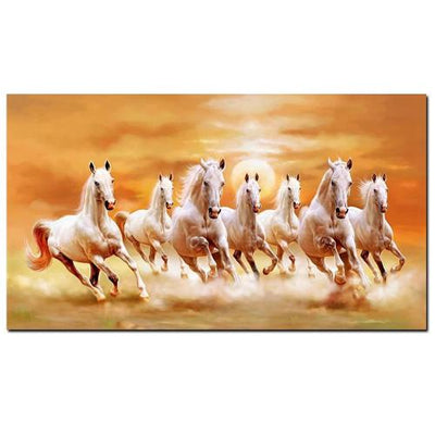 Buy saf AF 7 Horses Framed Digital Reprint 11 inch x 14 inch Painting (With  Frame) Online at Best Prices in India - JioMart.