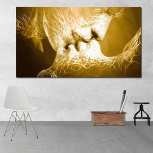 Toile Le baiser de l'amour en or - 1