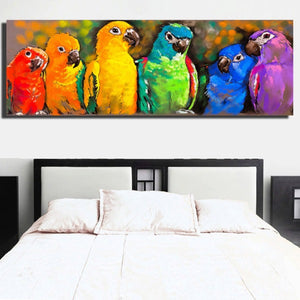 Aquarelle perroquets colorés - 1