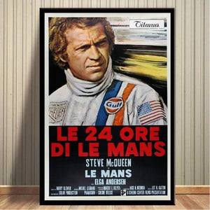 Affiche vintage film 24h du Mans Steve Mc Queen - 0