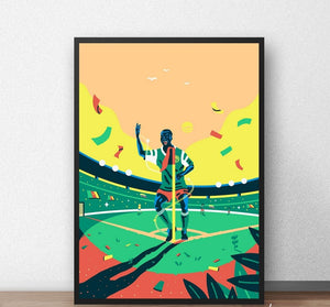 Poster Roger Milla coupe du monde 1990