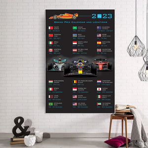 Poster calendrier saison 2023 de Formule 1 - 1