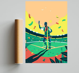 Poster Roger Milla coupe du monde 1990