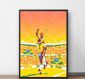 Poster Pelé finale de la coupe du monde 1970
