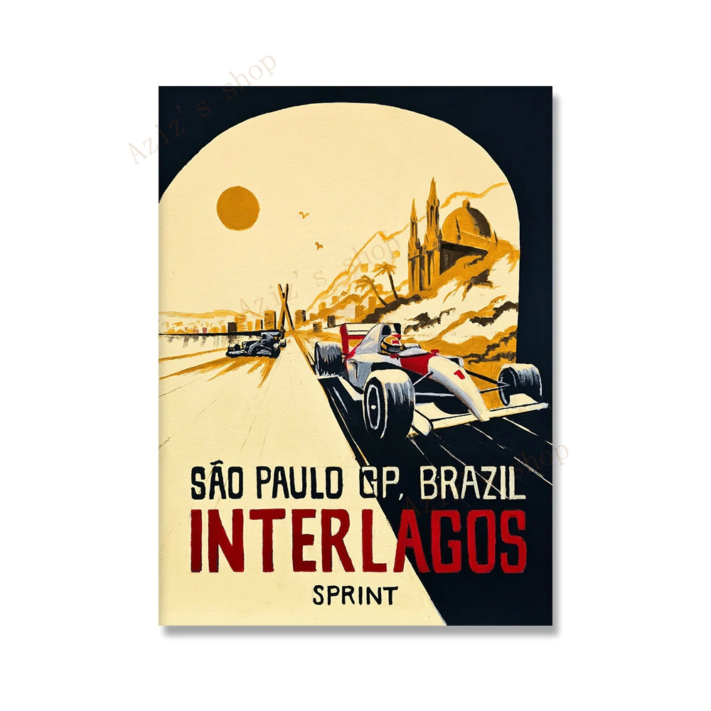 Interlagos Wall Art Brazilian Grand Prix Poster Brasil Sao 