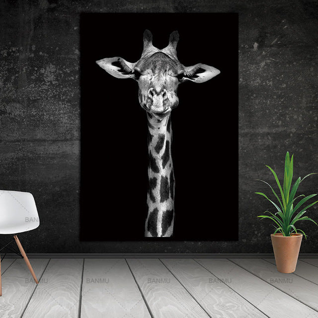 Tableau art déco, tête de girafe- Livraison gratuite - Fineartsfrance
