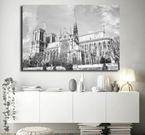 Affiche Notre Dame de Paris en noir et blanc - 0