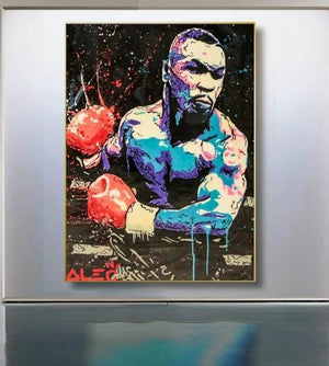 Toile Street art Mike Tyson le champion de boxe