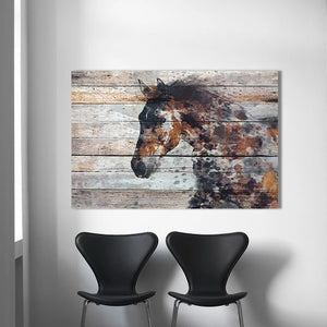 Toile mural le cheval solitaire