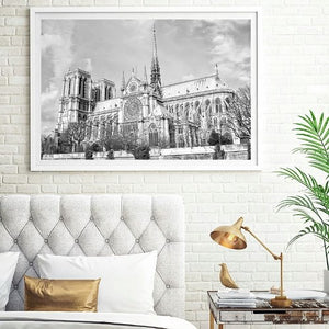 Affiche Notre Dame de Paris en noir et blanc - 1