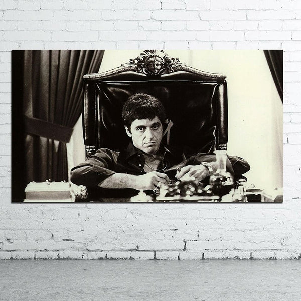 Peinture Abstraite Scarface – Triptyque Toile Murale (Film, Impression Giclée, Encadré)