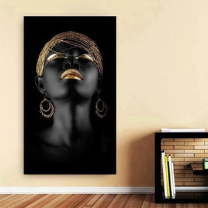 Toile femme noire pop art home deco