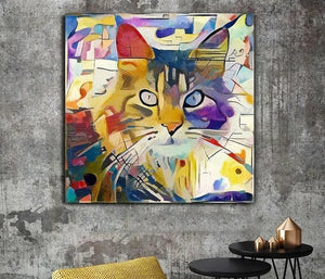 Toile le chat coloré de Kandinsky