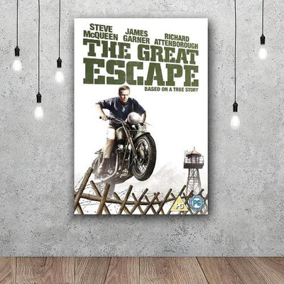 Tableau Steve McQueen Moto triumph - Affiche La grande évasion poster