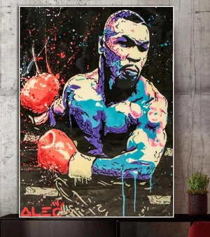 Toile Street art Mike Tyson le champion de boxe