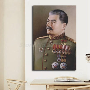 Toile portrait de Joseph Staline art deco