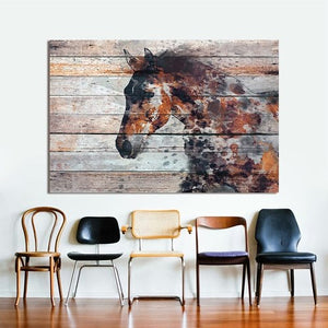 Toile mural le cheval solitaire
