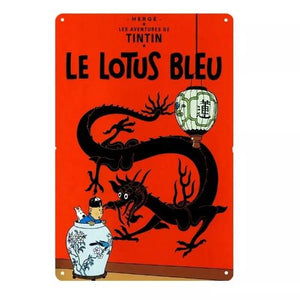 plaque metal vintage Tintin