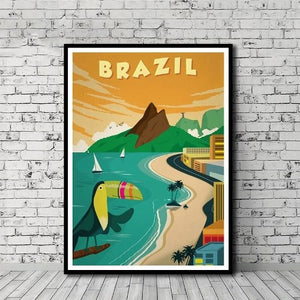 Poster vintage Brésil Rio de Janeiro
