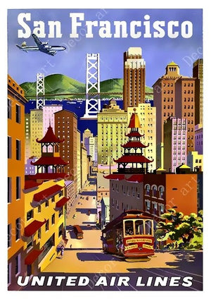 Affiche United Airlines San Francisco - 0